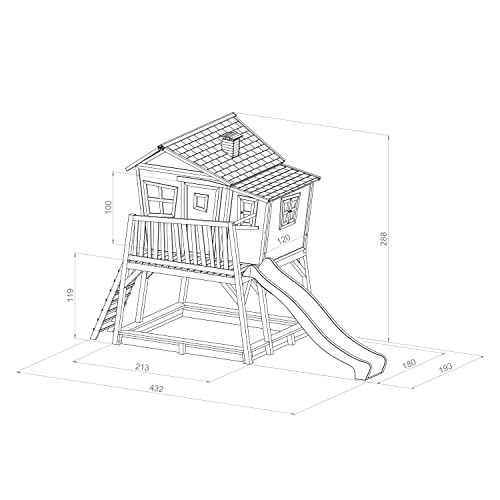 Axi Kinder Spielhaus Max mit Terrasse und Anbau – Stelzenhaus - 5
